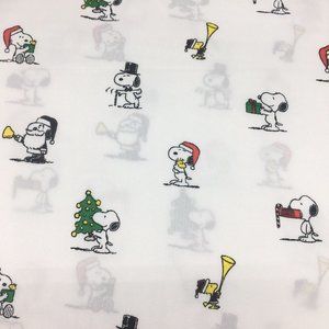 Peanuts Snoopy Charlie Brown Christmas Sheet Set - Santa Tree - Queen Size